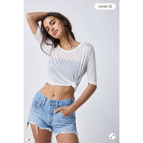 Levi’s‎ Premium Big E 501 Button Fly Light Wash Jean Shorts Size 31 High Rise - Picture 10 of 12